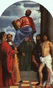 TIZIANO Vecellio St. Mark Enthroned with Saints t Spain oil painting artist